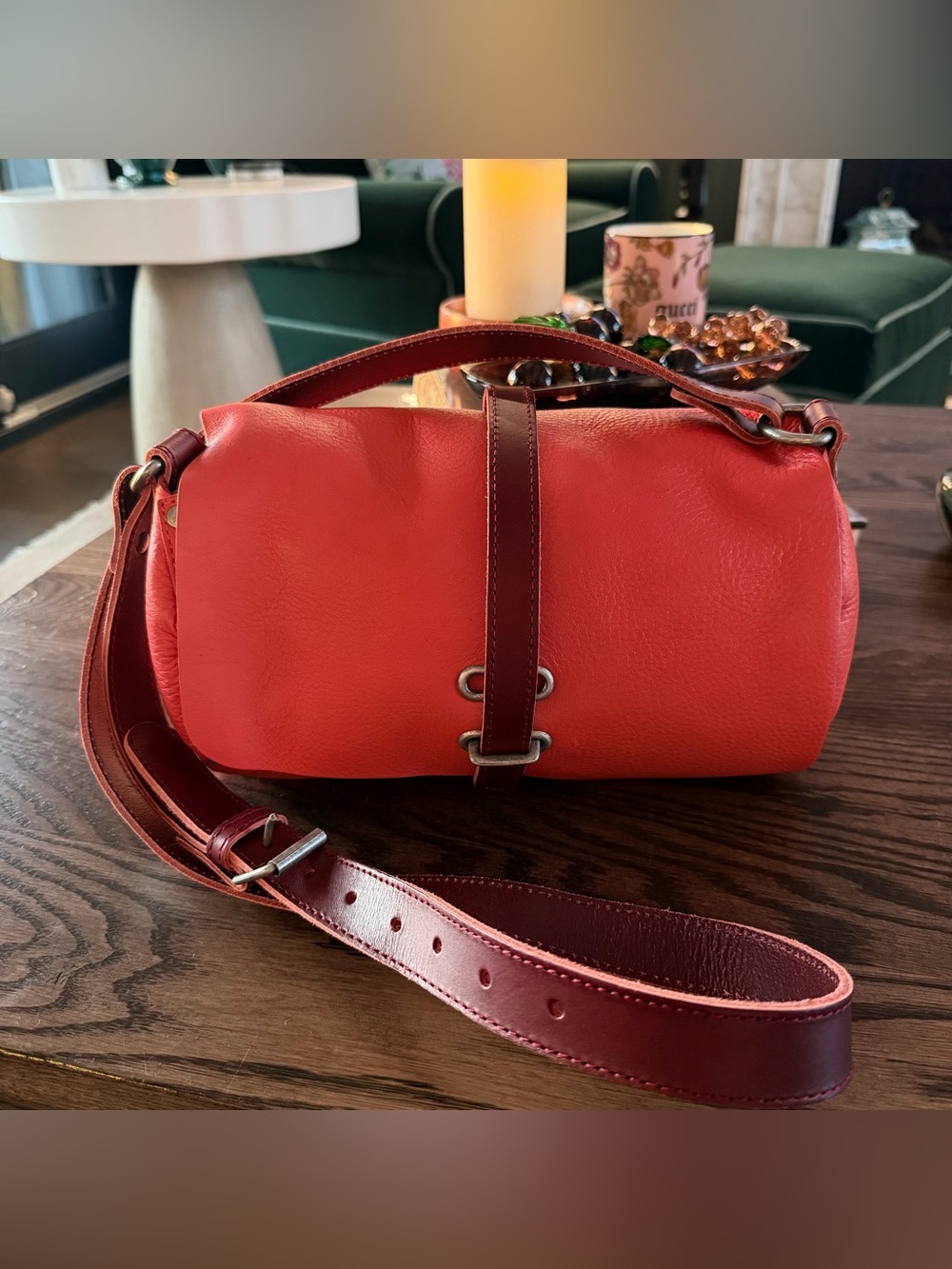 New Condition! John Fluevog Delilah Casual Crossbody Bag in Tomato
